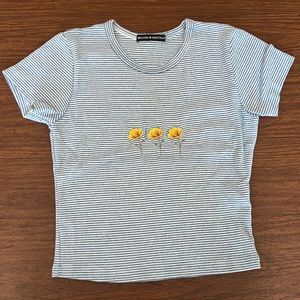 Brandy Melville Flower Stripped Crop